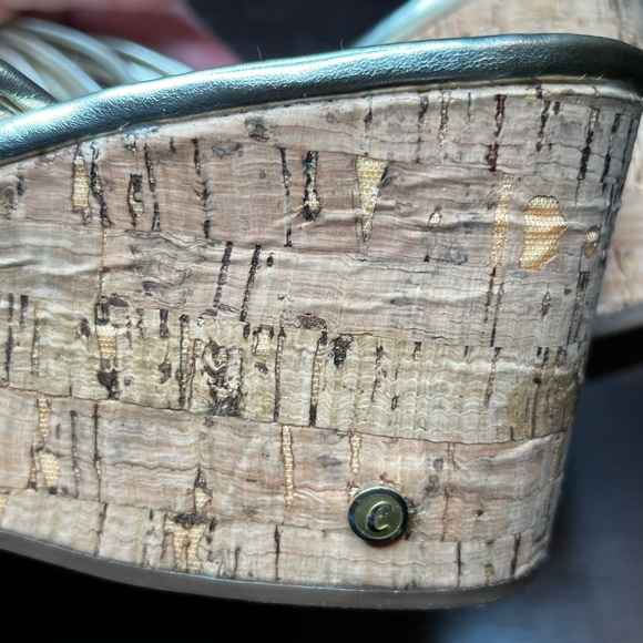 Circus by Sam Edelman Ruby Gold Tone Braided Cork Wedge Platform Sandal 8.5 - Picture 5 of 9